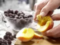 Blackberry Peach Smoothie preparation step 1 Blackberry Peach Smoothie preparation step 1