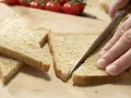 Crisp Bread Triangles with Tomatoes and Zucchini preparation step 2 Crisp Bread Triangles with Tomatoes and Zucchini preparation step 2