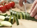 Crisp Bread Triangles with Tomatoes and Zucchini preparation step 3 Crisp Bread Triangles with Tomatoes and Zucchini preparation step 3