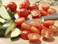 Crisp Bread Triangles with Tomatoes and Zucchini preparation step 4 Crisp Bread Triangles with Tomatoes and Zucchini preparation step 4