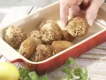 Falafel with Sesame Yogurt Dip preparation step 1 Falafel with Sesame Yogurt Dip preparation step 1