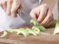 Ham, Celery and Apple Pizza preparation step 3 Ham, Celery and Apple Pizza preparation step 3