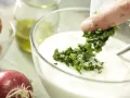 Homemade Yogurt Cheese with Fresh Herbs preparation step 1 Homemade Yogurt Cheese with Fresh Herbs preparation step 1