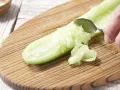 Open-Faced Cucumber and Ham Sandwiches preparation step 1 Open-Faced Cucumber and Ham Sandwiches preparation step 1
