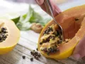 Papaya Lime Carpaccio with Mint Pesto preparation step 1 Papaya Lime Carpaccio with Mint Pesto preparation step 1