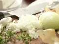 Potato Cakes and Feta preparation step 1 Potato Cakes and Feta preparation step 1