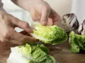 Radicchio and Romaine with Avocado preparation step 1 Radicchio and Romaine with Avocado preparation step 1