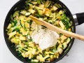 Turmeric Pancakes with Leek and Zucchini preparation step 2 Turmeric Pancakes with Leek and Zucchini preparation step 2