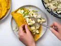 Turmeric Pancakes with Leek and Zucchini preparation step 3 Turmeric Pancakes with Leek and Zucchini preparation step 3