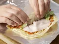 Wrap with Turkey and Peanut Butter preparation step 8 Wrap with Turkey and Peanut Butter preparation step 8