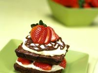 Chocolate Square Stacks with Berries Chocolate Square Stacks with Berries