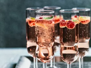 Champagne with Raspberries Champagne with Raspberries