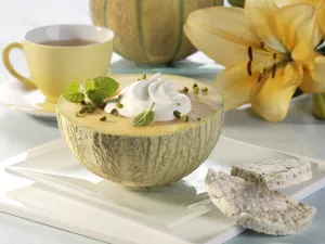 Melon with Crème Fraîche and Honey Melon with Crème Fraîche and Honey