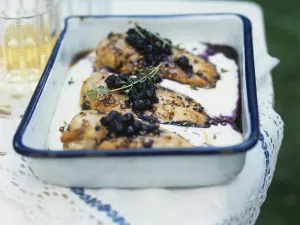 Roasted Blueberries and Chicken Breasts