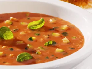 Tomato and Zucchini Soup with Basil