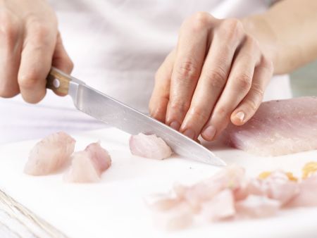 Fish Tartare preparation step 1 Fish Tartare preparation step 1