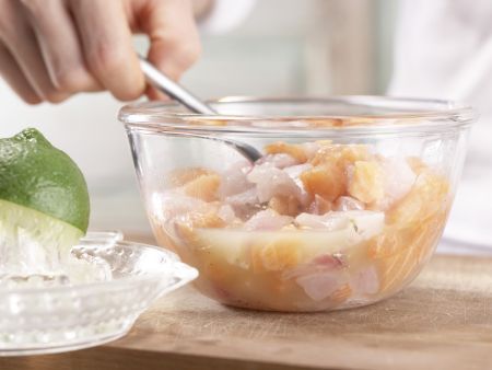 Fish Tartare preparation step 3 Fish Tartare preparation step 3