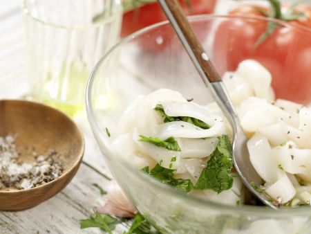 Greek Squid Salad preparation step 2 Greek Squid Salad preparation step 2