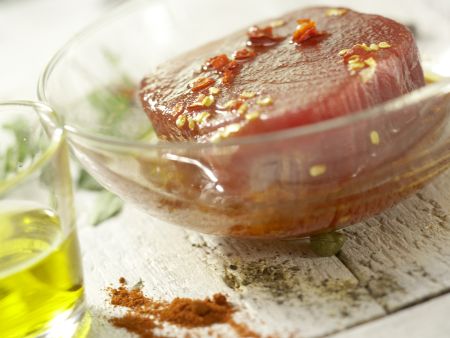 Grilled Marinated Tuna preparation step 2 Grilled Marinated Tuna preparation step 2