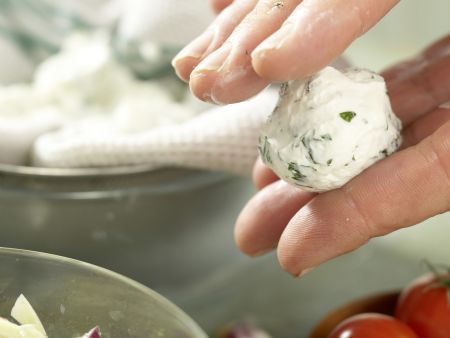 Homemade Yogurt Cheese with Fresh Herbs preparation step 6 Homemade Yogurt Cheese with Fresh Herbs preparation step 6