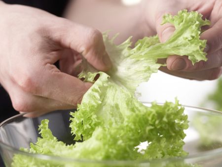 Mixed Fine Lettuces with Cider Vinaigrette preparation step 1 Mixed Fine Lettuces with Cider Vinaigrette preparation step 1