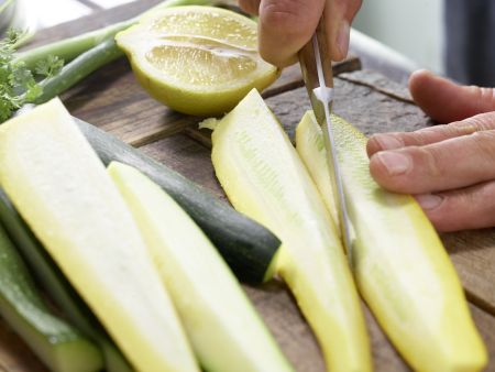 Perch Filet on Zucchini preparation step 1 Perch Filet on Zucchini preparation step 1