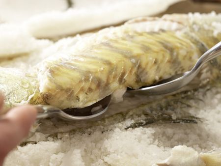 Pike Baked in Salt Crust preparation step 10 Pike Baked in Salt Crust preparation step 10