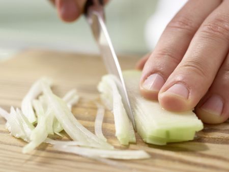 Raw Kohlrabi preparation step 2 Raw Kohlrabi preparation step 2