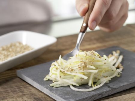 Raw Kohlrabi preparation step 8 Raw Kohlrabi preparation step 8