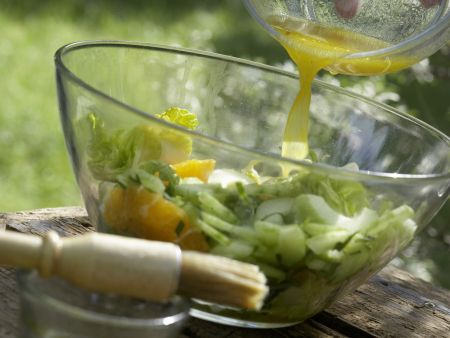 Shrimp on Cucumber and Orange Salad preparation step 9 Shrimp on Cucumber and Orange Salad preparation step 9