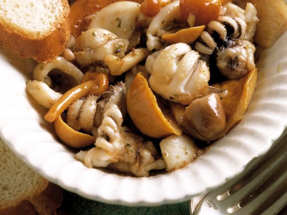 Salad of Squid and Pickled Mushrooms Salad of Squid and Pickled Mushrooms