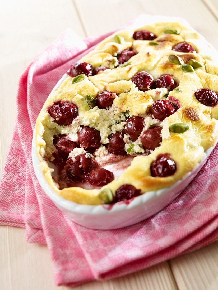 Cherry Clafouti with Pistachios recipe | Eat Smarter USA