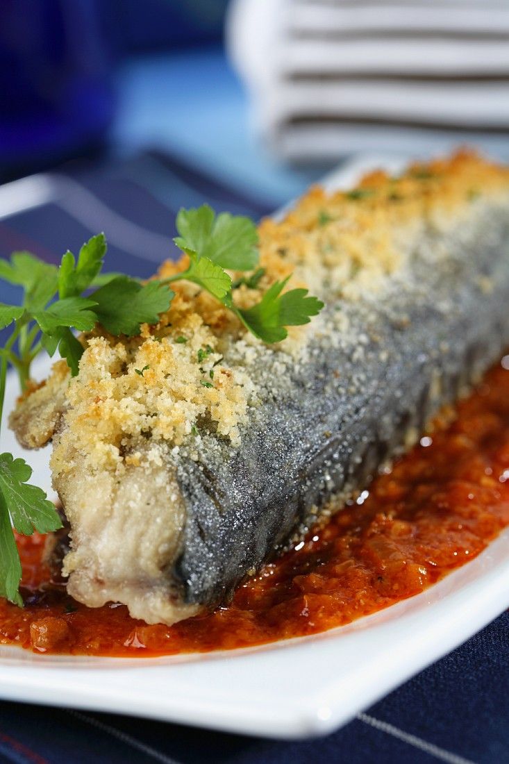 Crusted Mackerel with Tomato Sauce recipe Eat Smarter USA