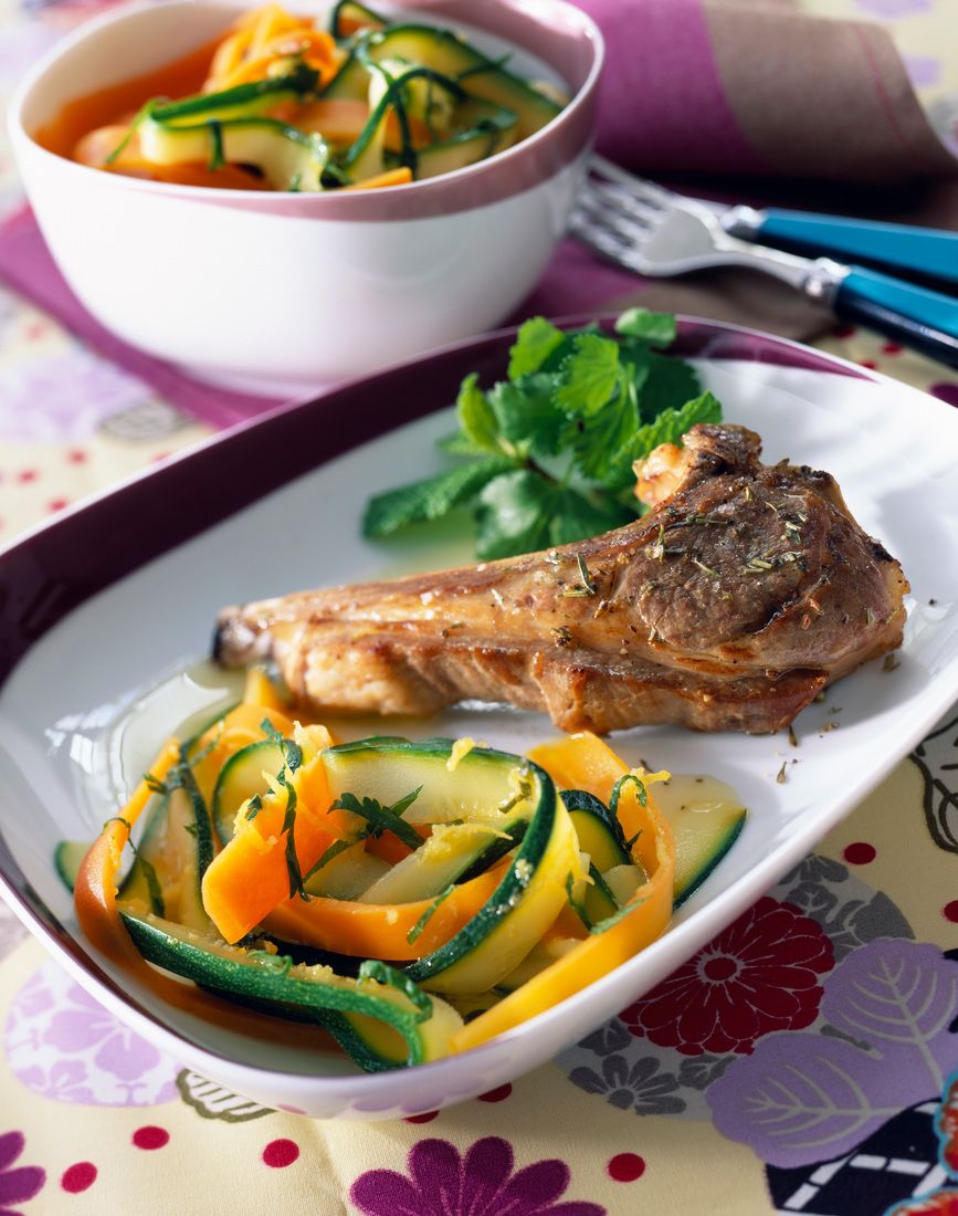 Lamb Chops and Zucchini-image