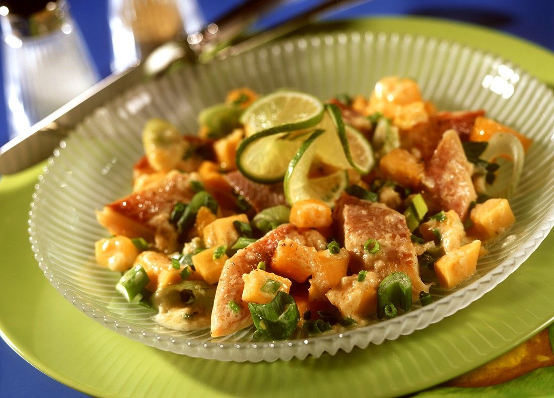 Smoked Fish Salad with Melon Sauce-image